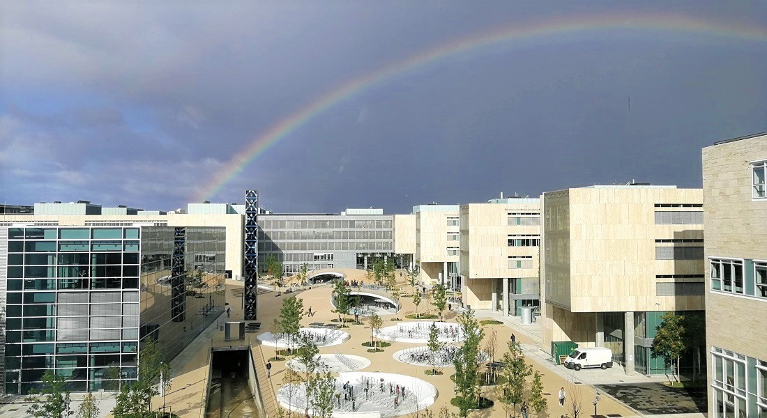 Rainbow and clouds over Karen Blixen's Square.