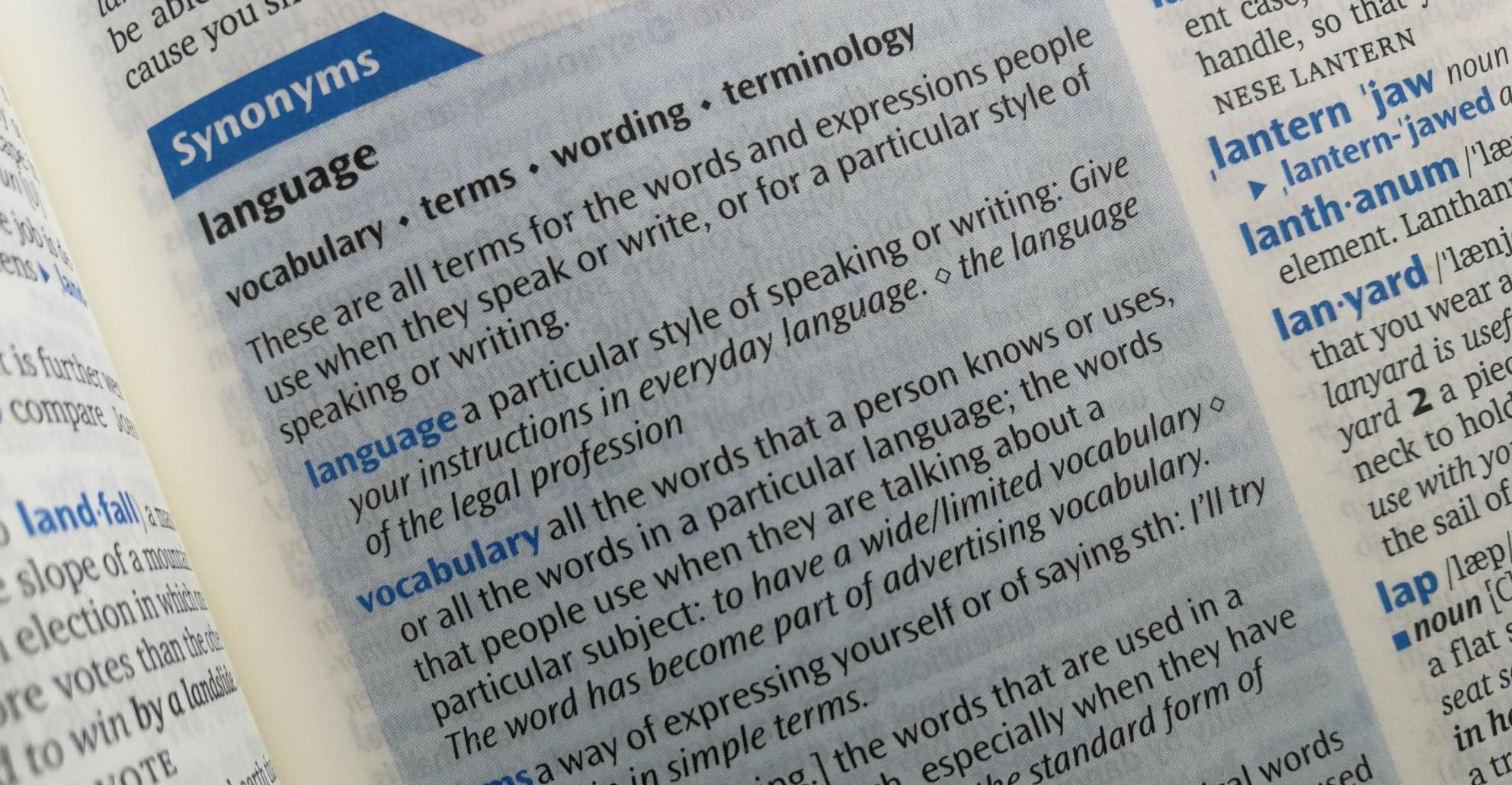 Close-up image from the Oxford English Dictionary.