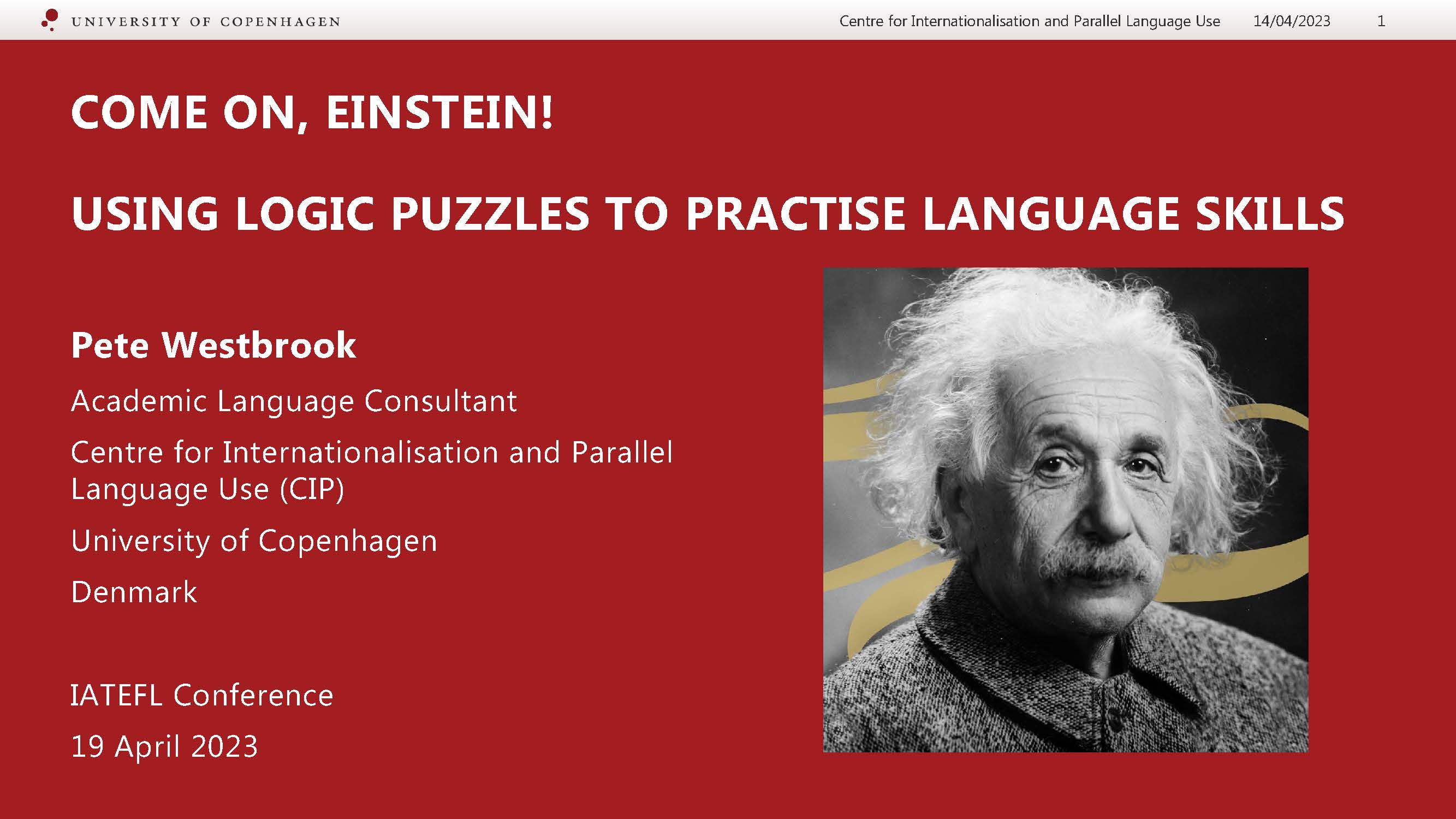 IATEFL presentation front page