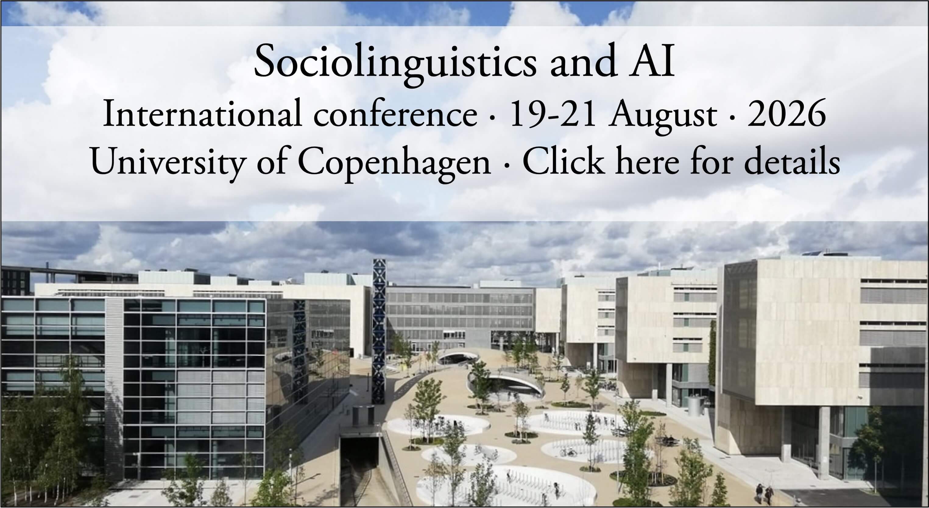 banner with conference advertisement