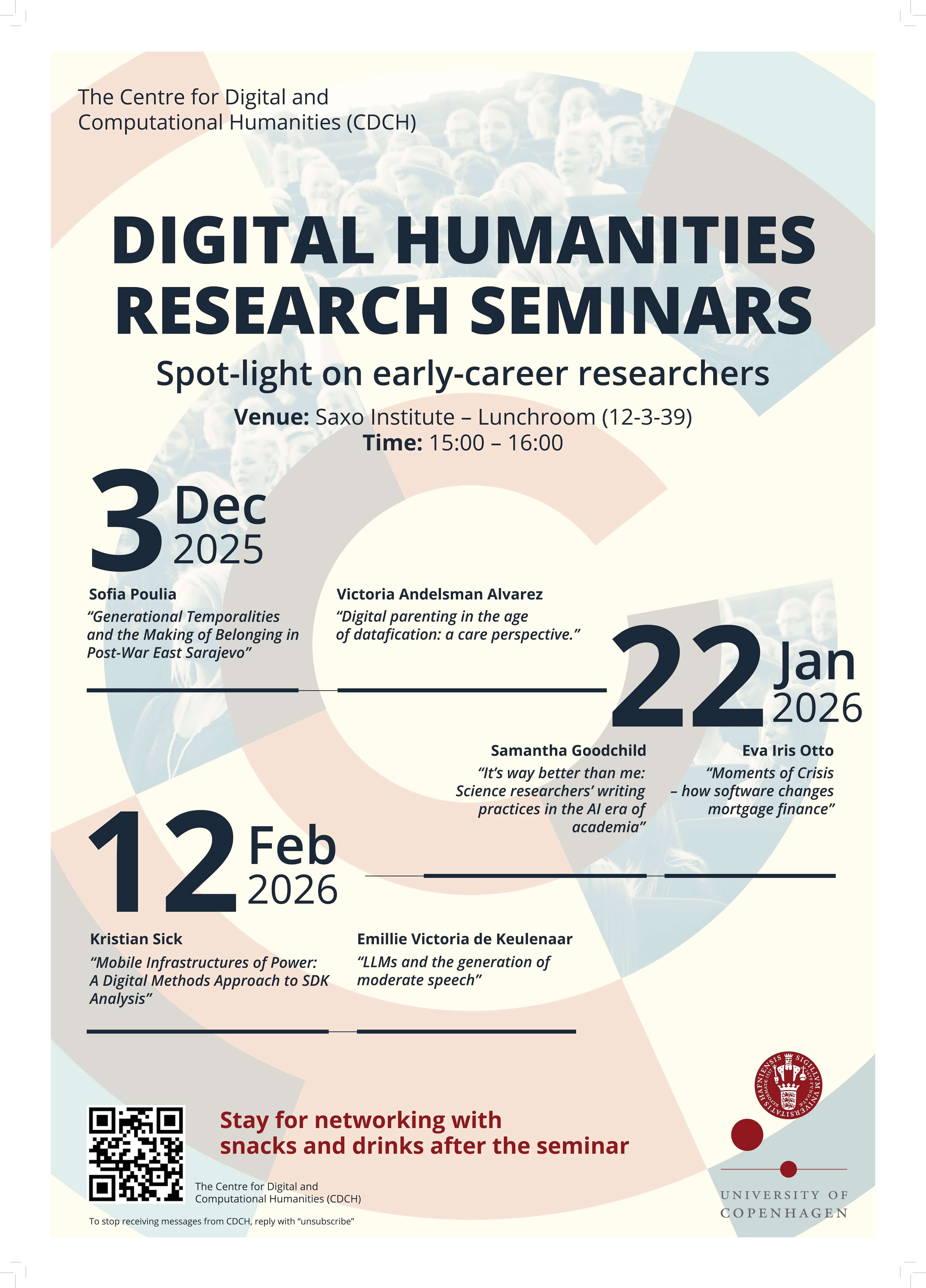 poster for Digital humanities research talks 2026