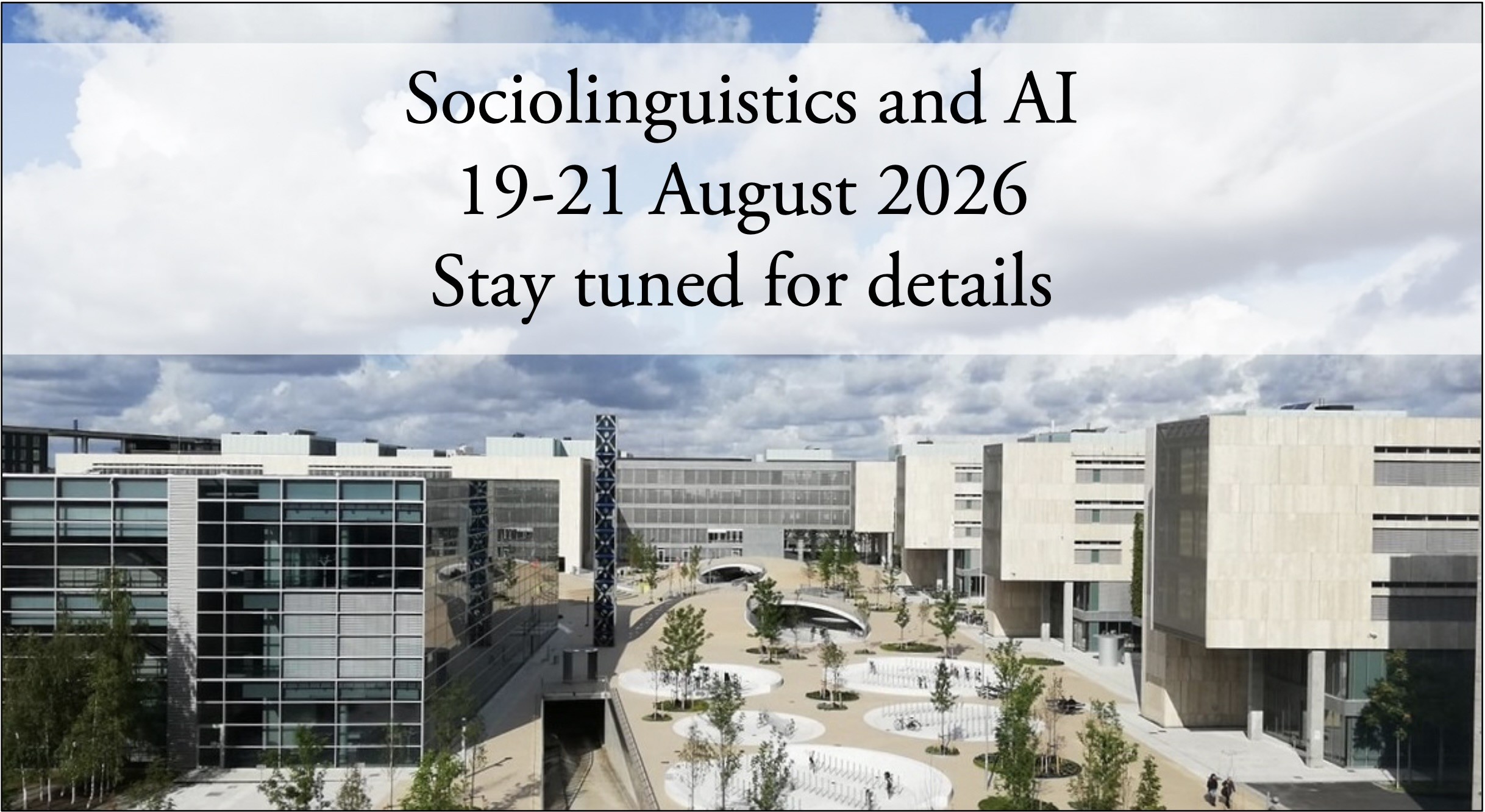 banner with conference advertisement