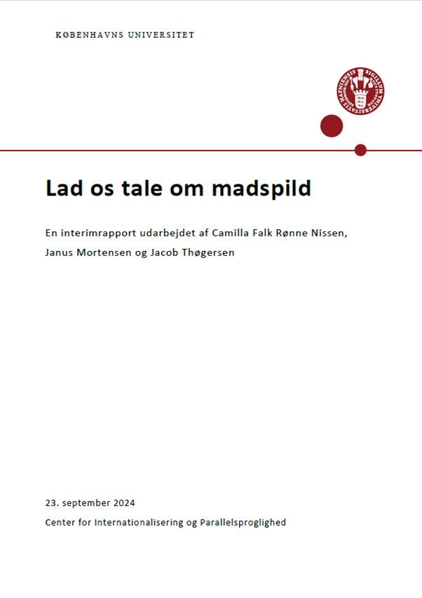 front page of report: Lad os tale om madspild