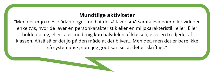 Mundtlige aktiviteter